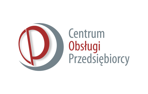 Logo Centrum Obsługi Przedsiębiorcy składające sie z logo COP oraz napisu Centrum Obsługi Przedsiębiorcy znajdującego sie po prawej stronie loga